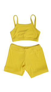 ARTEMIDE TERRY LEMON TOP AND SHORTS SET