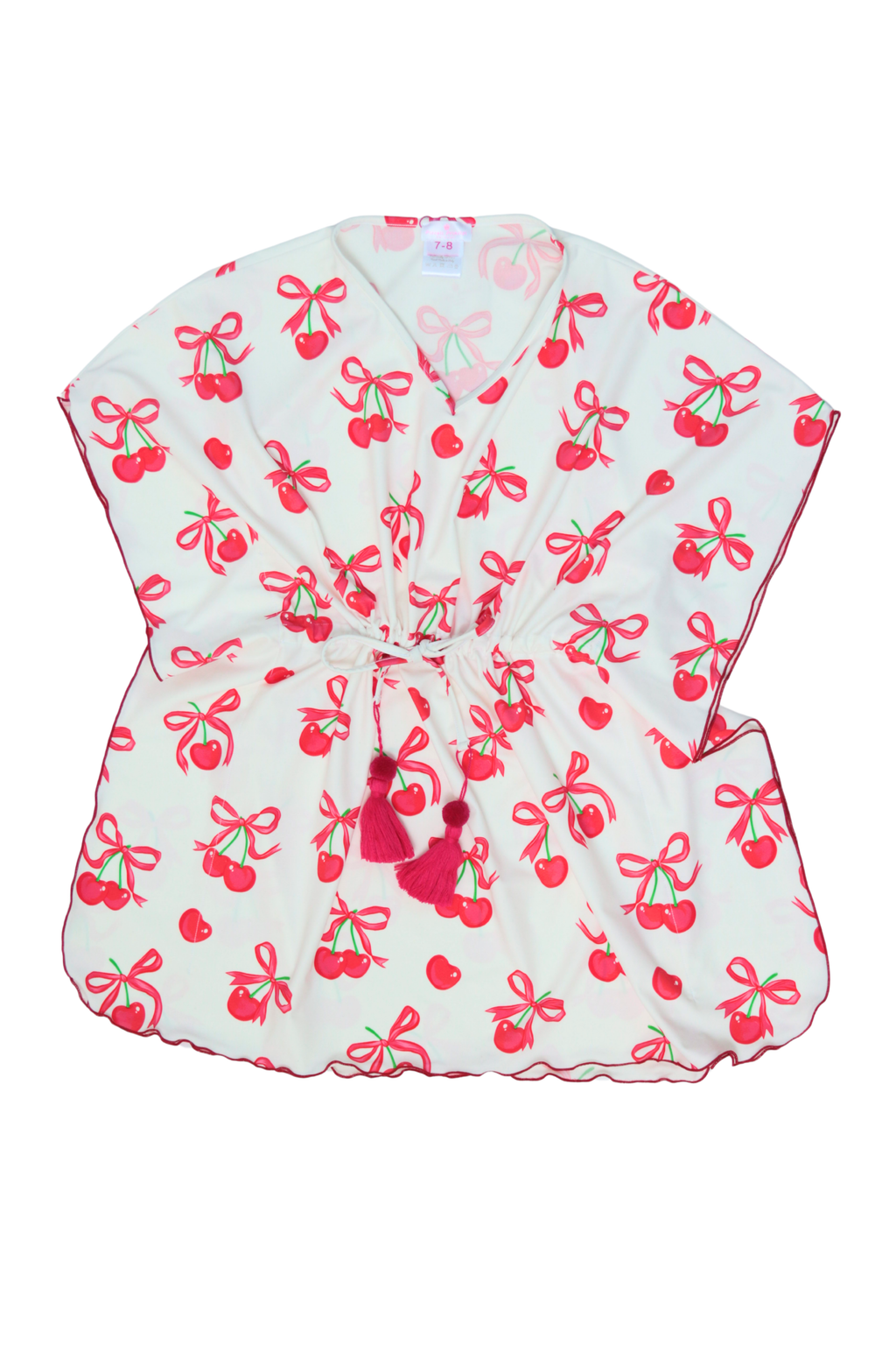 LIDIA CHERRIES AND BOWS COVER UP DRESS