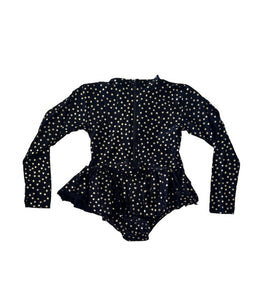 ST BARTH BLACK  GOLD STARS ONE PIECE