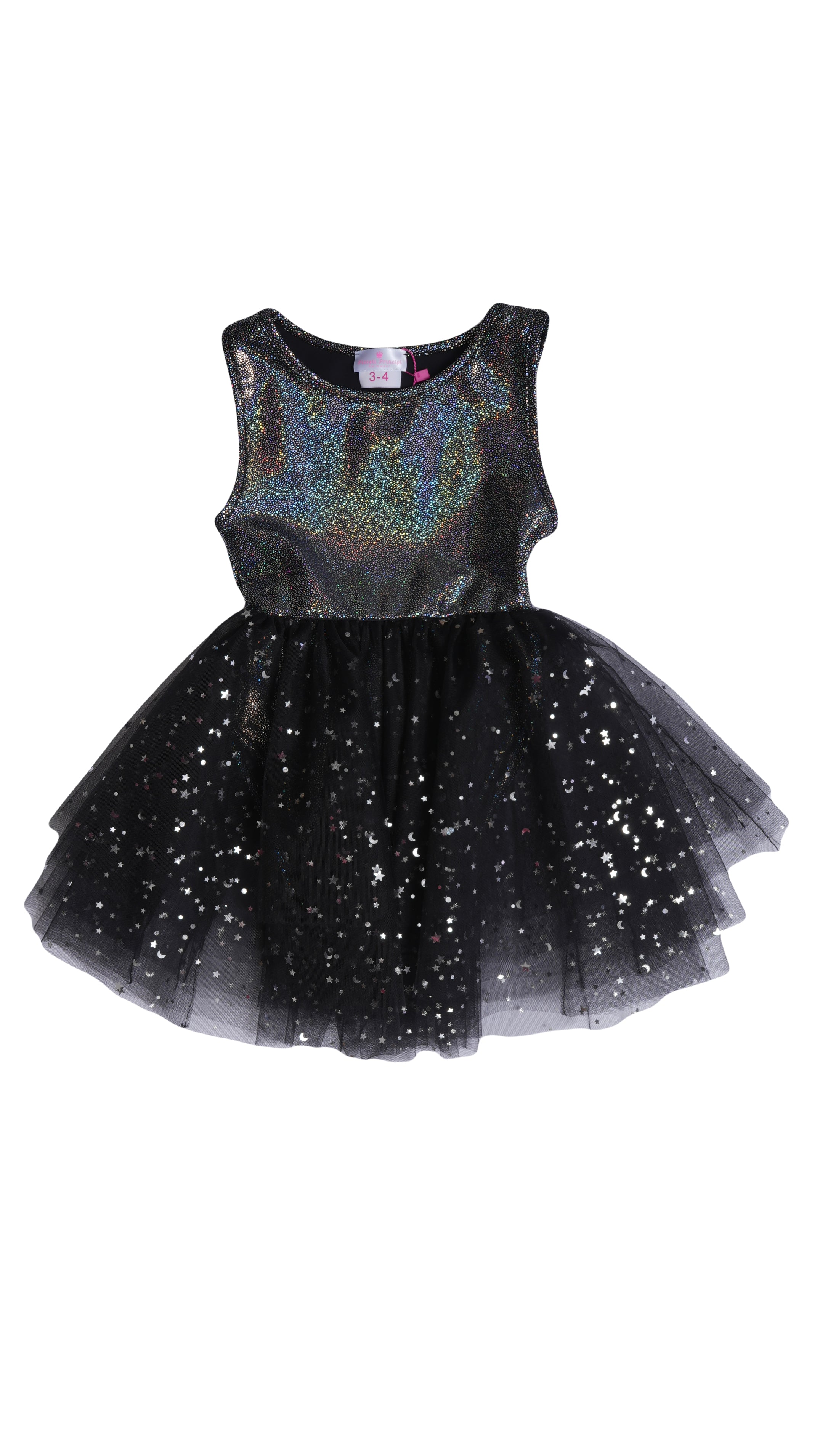 TUTU TINKERBELL GLITTER BLACK TULLE MOON AND STARS