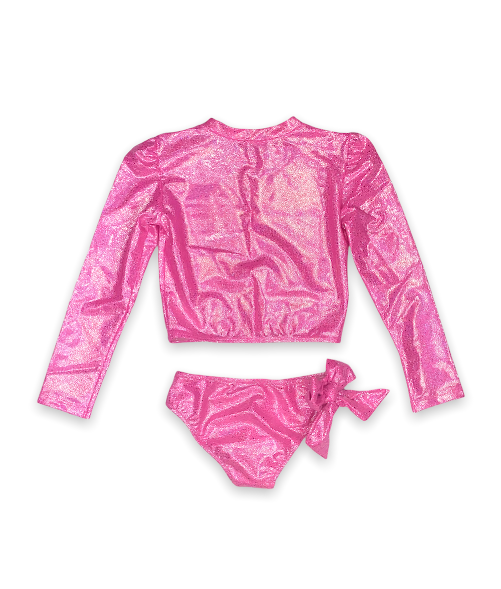 MARTINICA GLITTER NEON PINK RASH GUARD - Piccoli Principi Swimwear