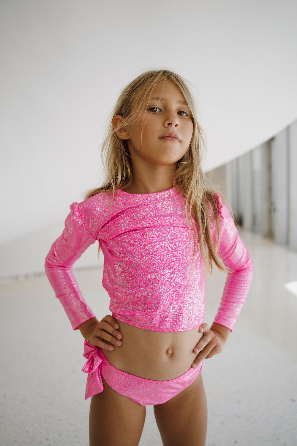 MARTINICA GLITTER NEON PINK RASH GUARD