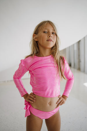 MARTINICA GLITTER NEON PINK RASH GUARD