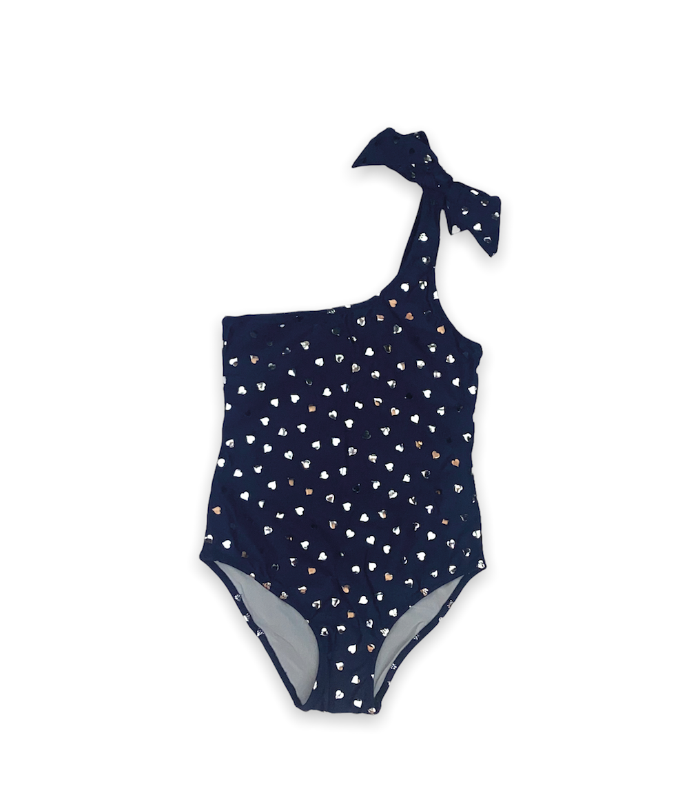 MARTINA ONE SHOULDER SILVER HEARTS - Piccoli Principi Swimwear