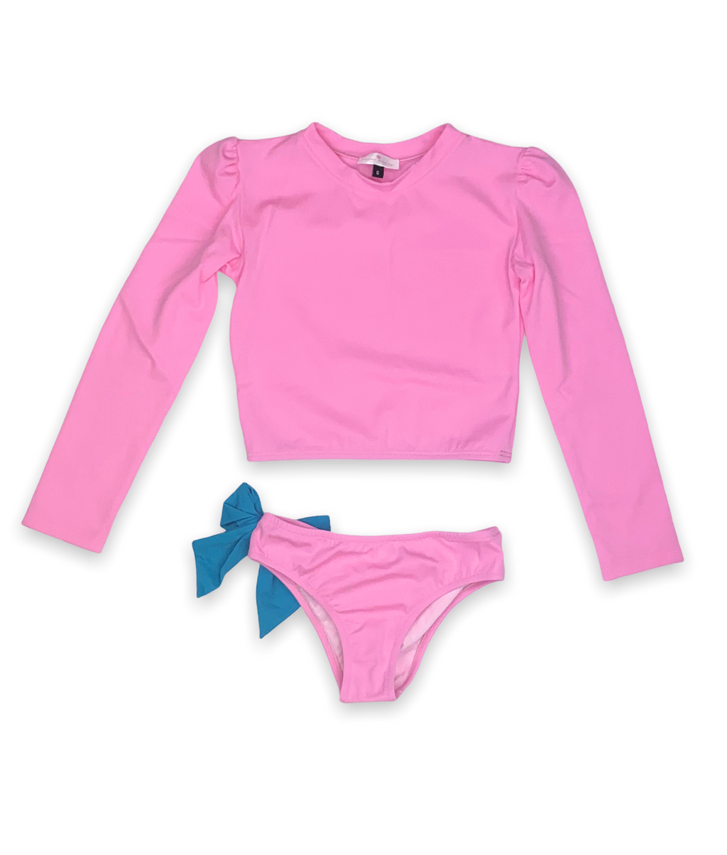 MARTINICA RASH GUARD TWO PIECE HOLLYWOOD PINK - Piccoli Principi Swimwear