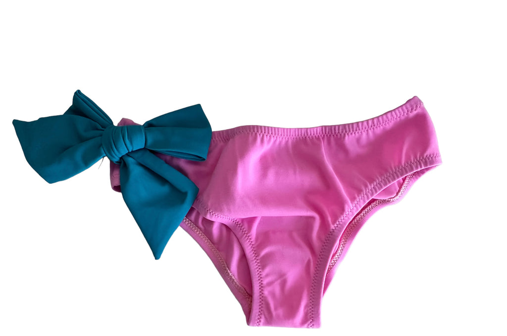 GISELLE PINK HOLLYWOOD BOTTOM PANTY WITH BOW - Piccoli Principi Swimwear