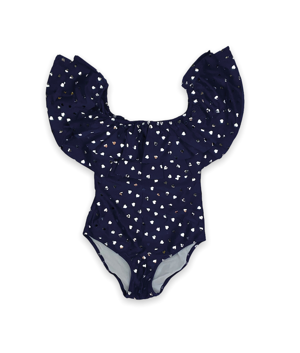 SISSI SILVER HEARTS ONE PIECE - Piccoli Principi Swimwear